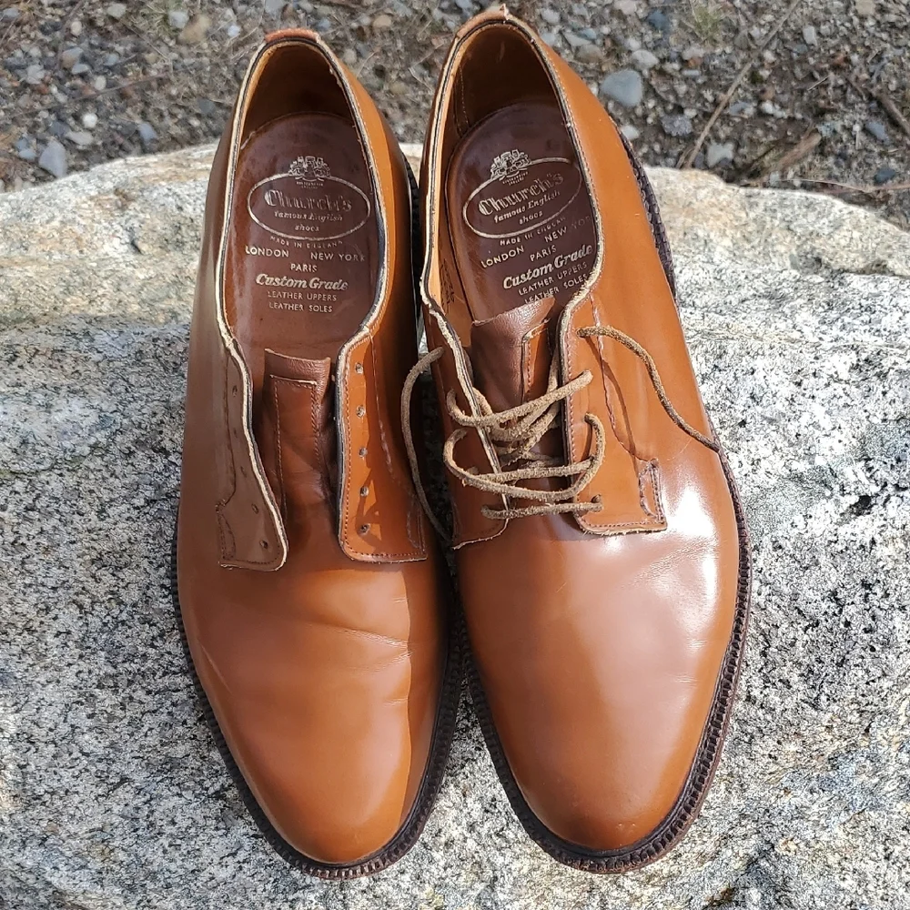Church's Custom Grade Shannon Classic Brown Leather Derby Men's Shoes 9.5 - Picture 16 of 16
